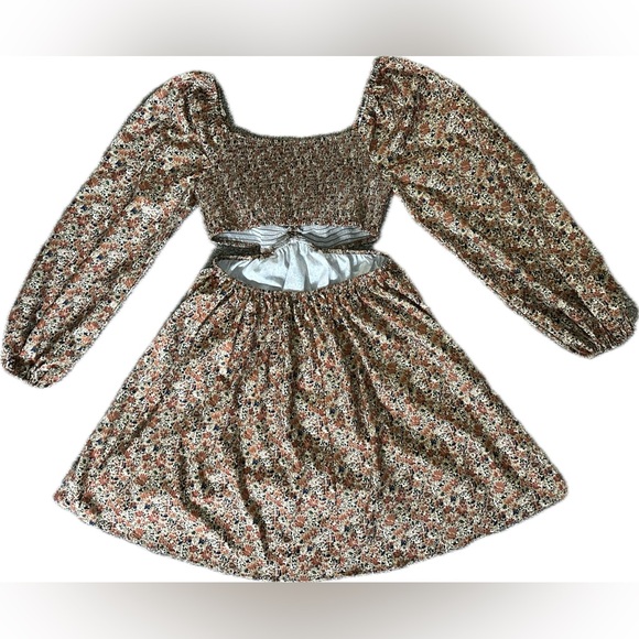 Vici Sage Orange Floral Cut Out Dress - Picture 6 of 7